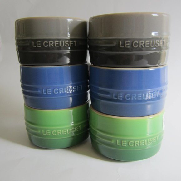 Le Creuset Ramekin Ceramic Stoneware Blue 2 Pieces Set - Picture 4 of 4
